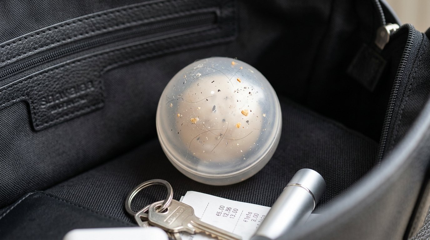 Die Handtaschen-Reinigungskugel: das nützliche Accessoire, das man immer bei sich haben sollte